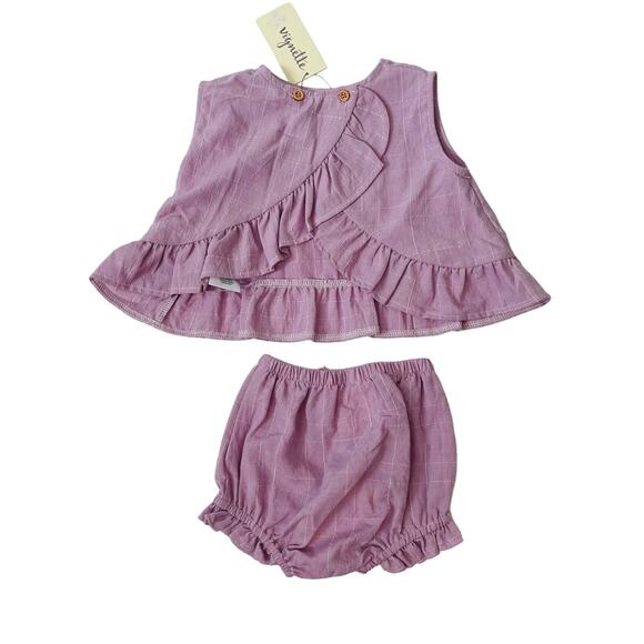 NWT Vignette 3/6M Lavender Aria Top & Bloomer Set - Picture 4 of 4